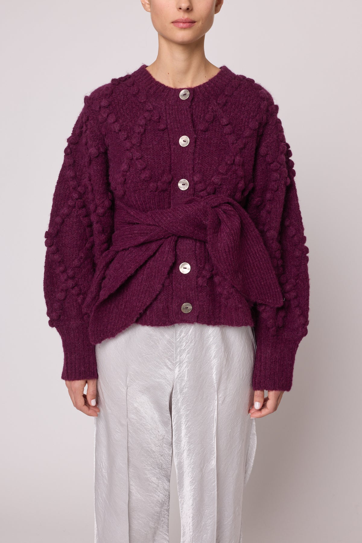 Vernier Cardigan in Supreme Alpaca - Deep Orchid
