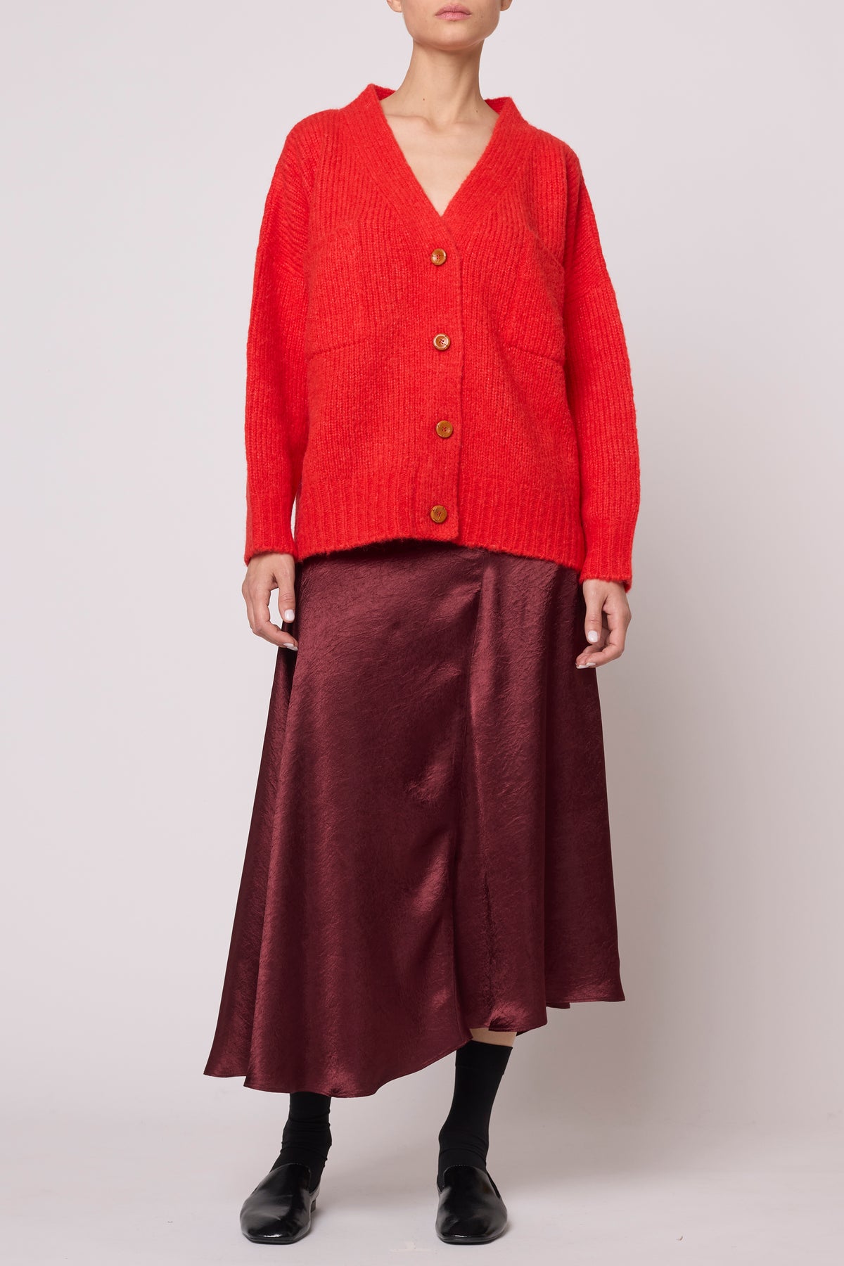 Amelia Cardigan in Supreme Alpaca - Coral