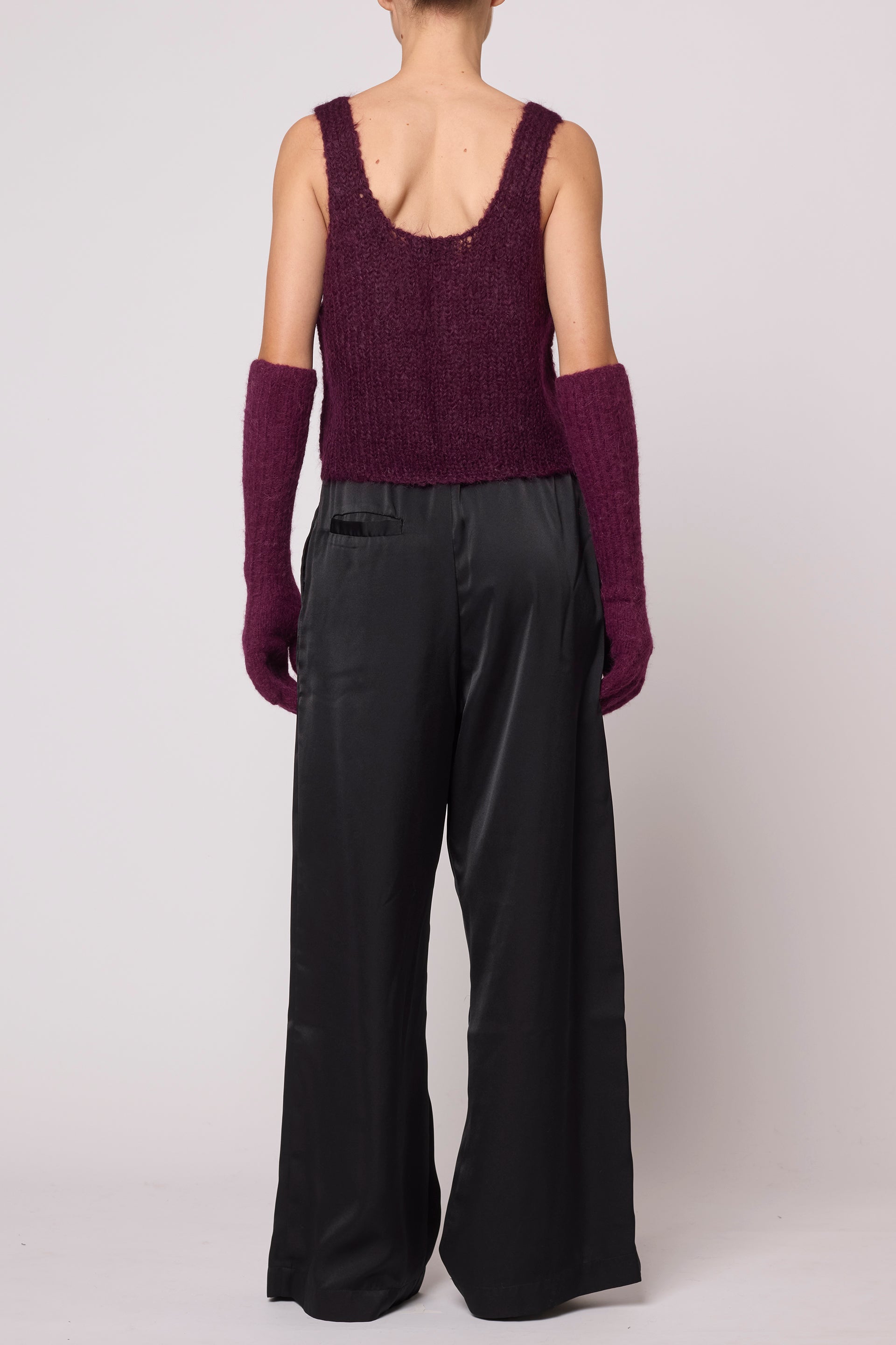 Super Crop Tank in Suri Alpaca - Deep Orchid