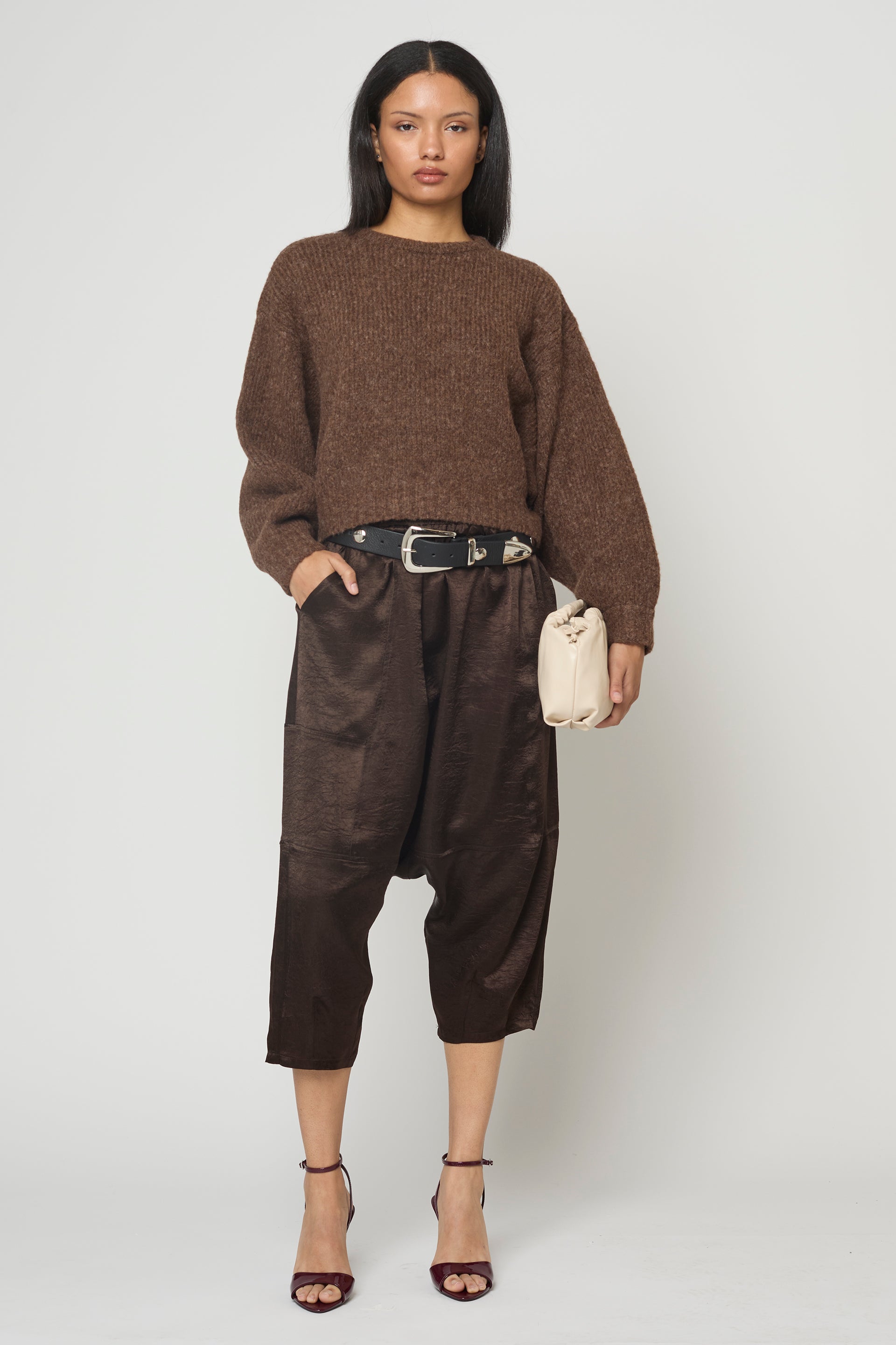 Kiko Pant in Crinkled Satin