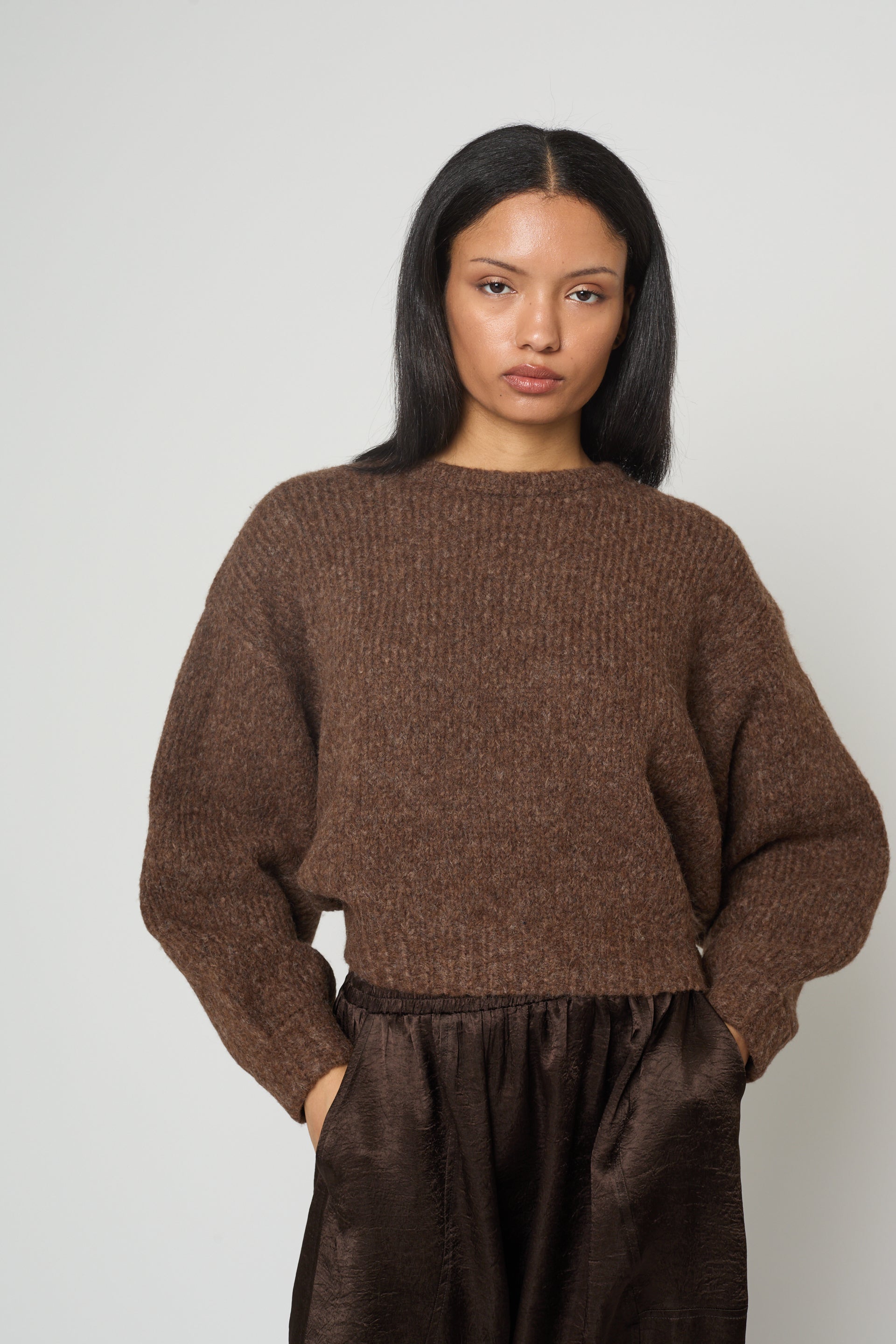 Balloon Sleeve Sweater in Supreme Alpaca at Atelier Delphine