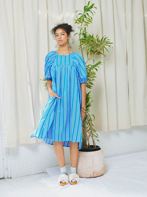 Archive Sale Mardi Dress in Striped Viscose Cotton - Size XS Only