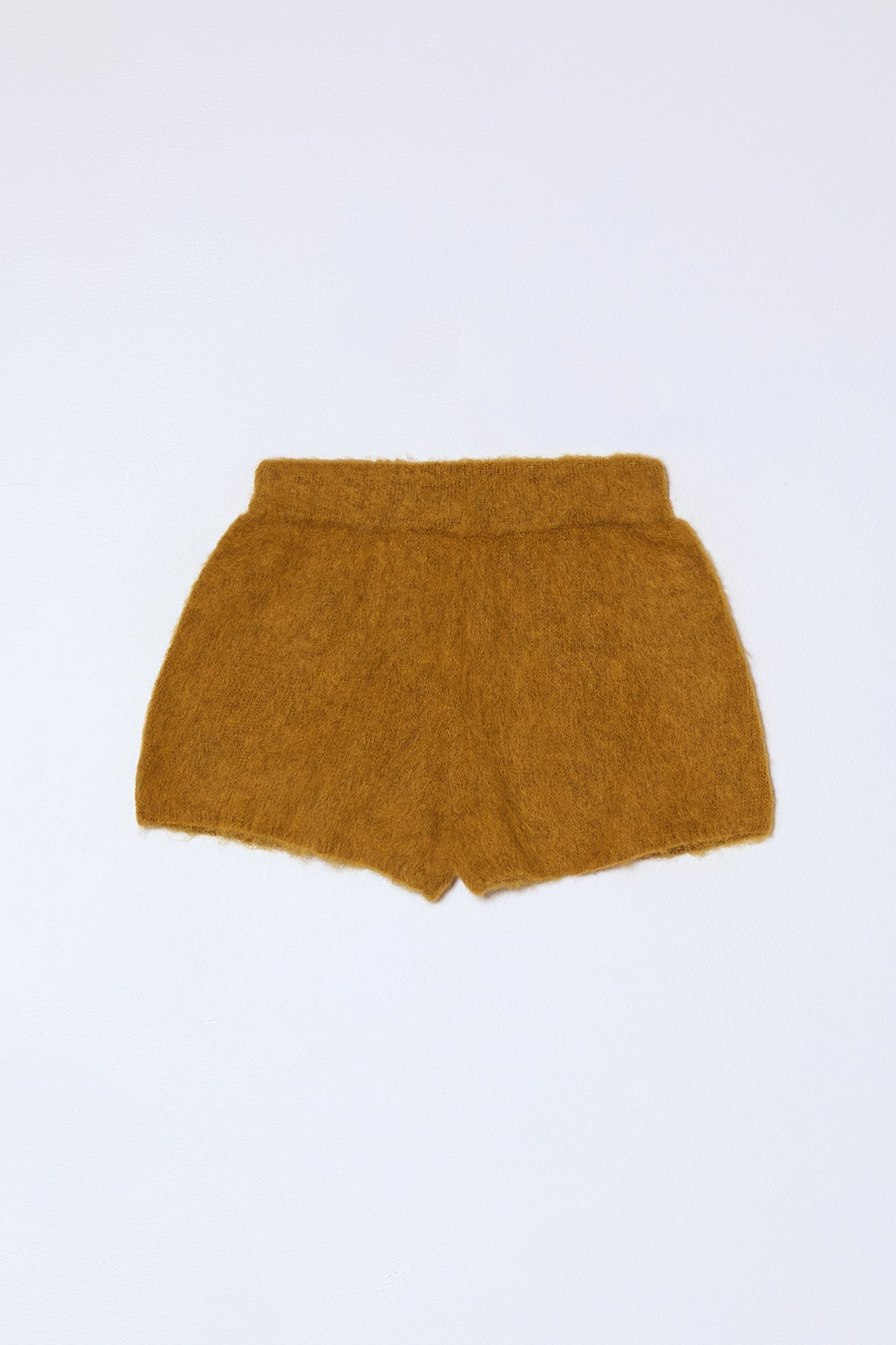 Sweater Short in Brushed Baby Alpaca - Mustard