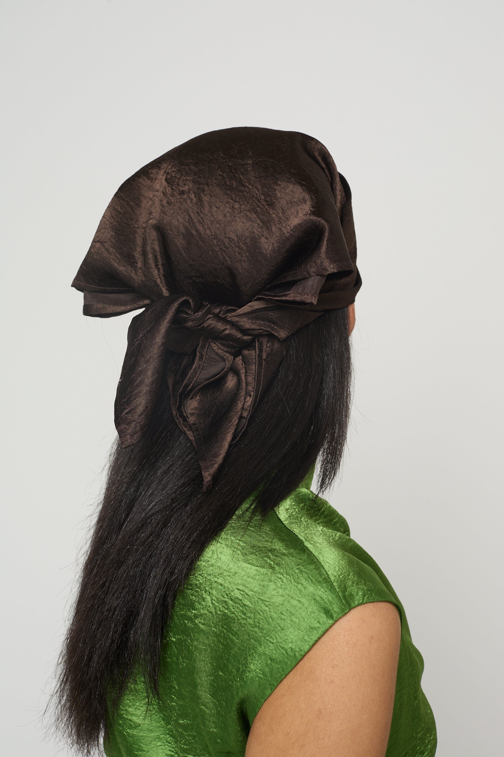 Crinkled Scarf in Satin