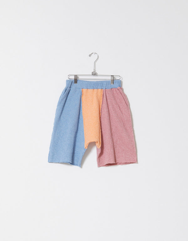 Archive Sale Patchwork Short in Double Layered Textured Knit - Last One Left