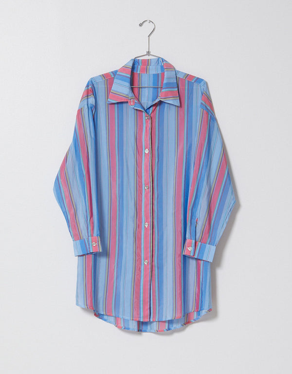 Archive Sale Oversized Overlay in Striped Viscose Cotton