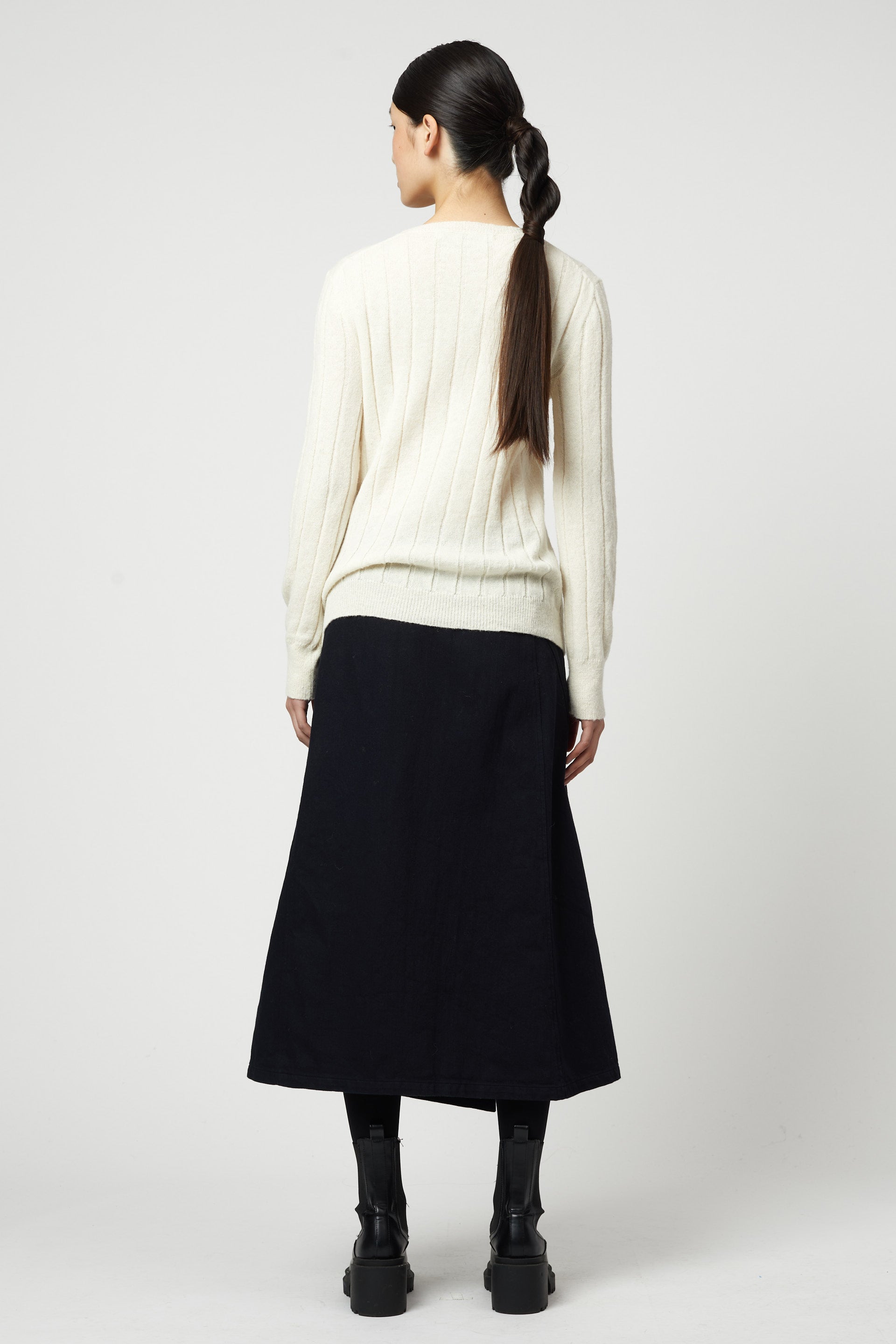 Rib Crewneck Top in Superfine Alpaca