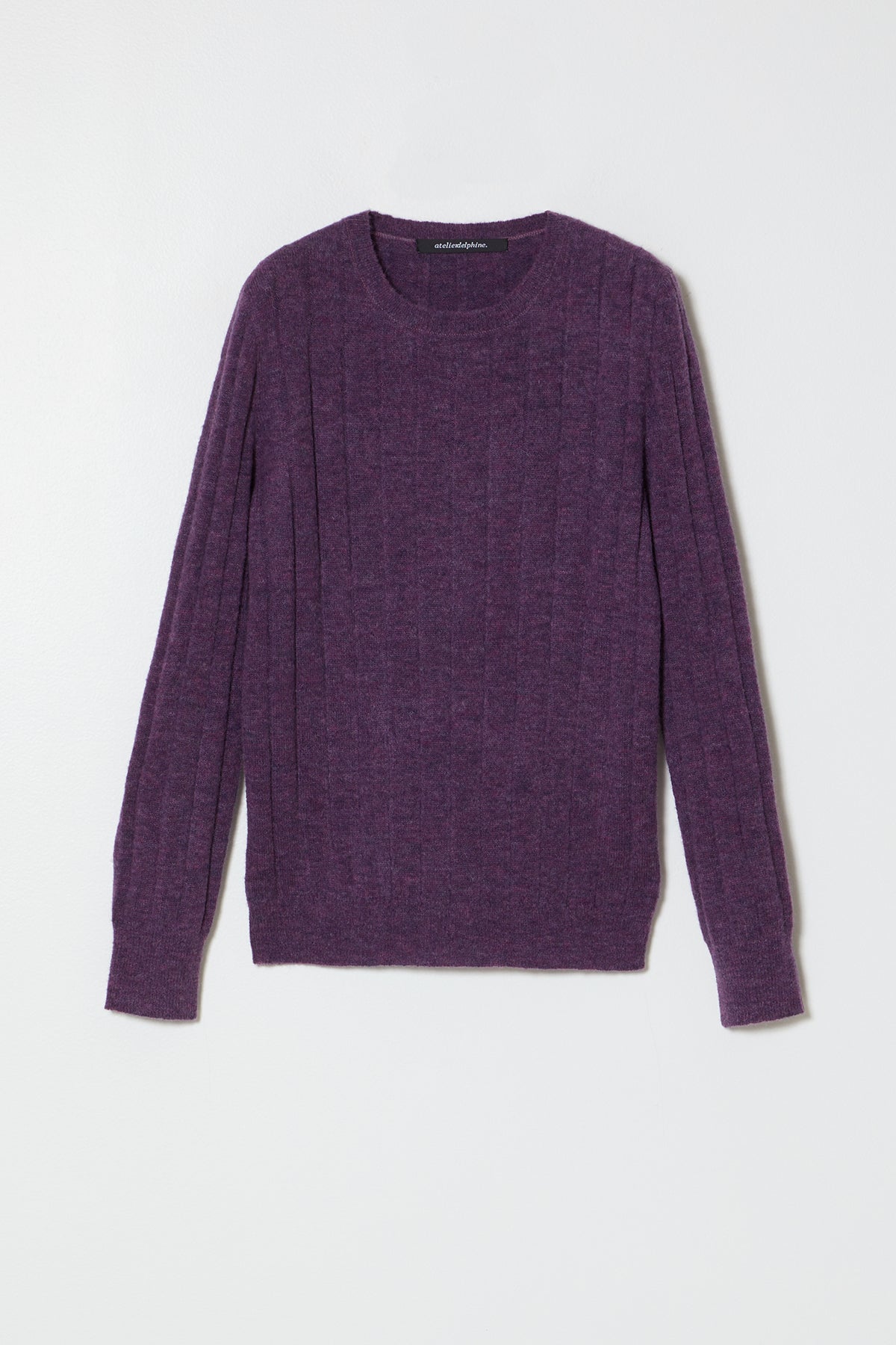 Rib Crewneck Top in Superfine Alpaca