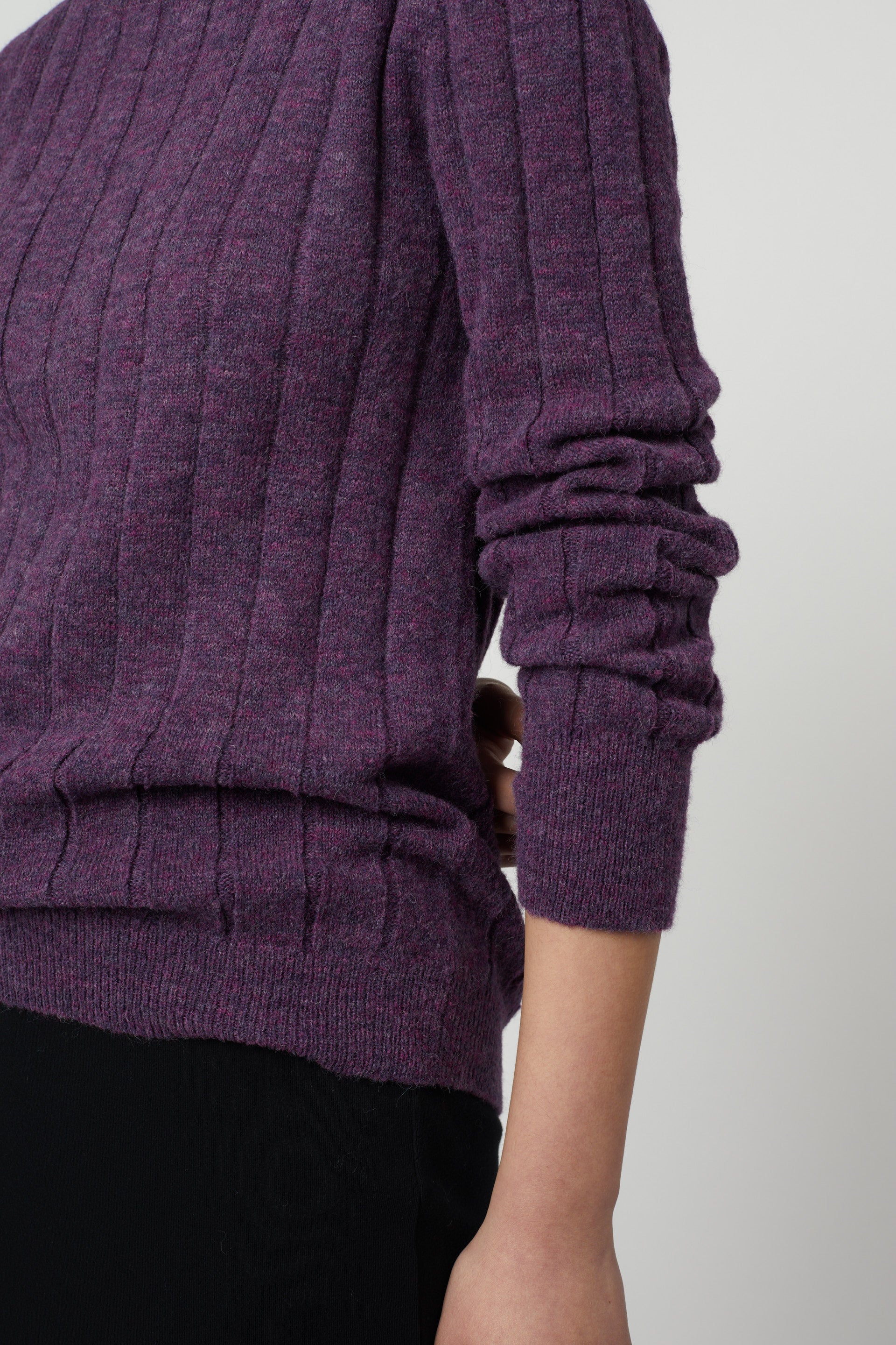 Rib Crewneck Top in Superfine Alpaca