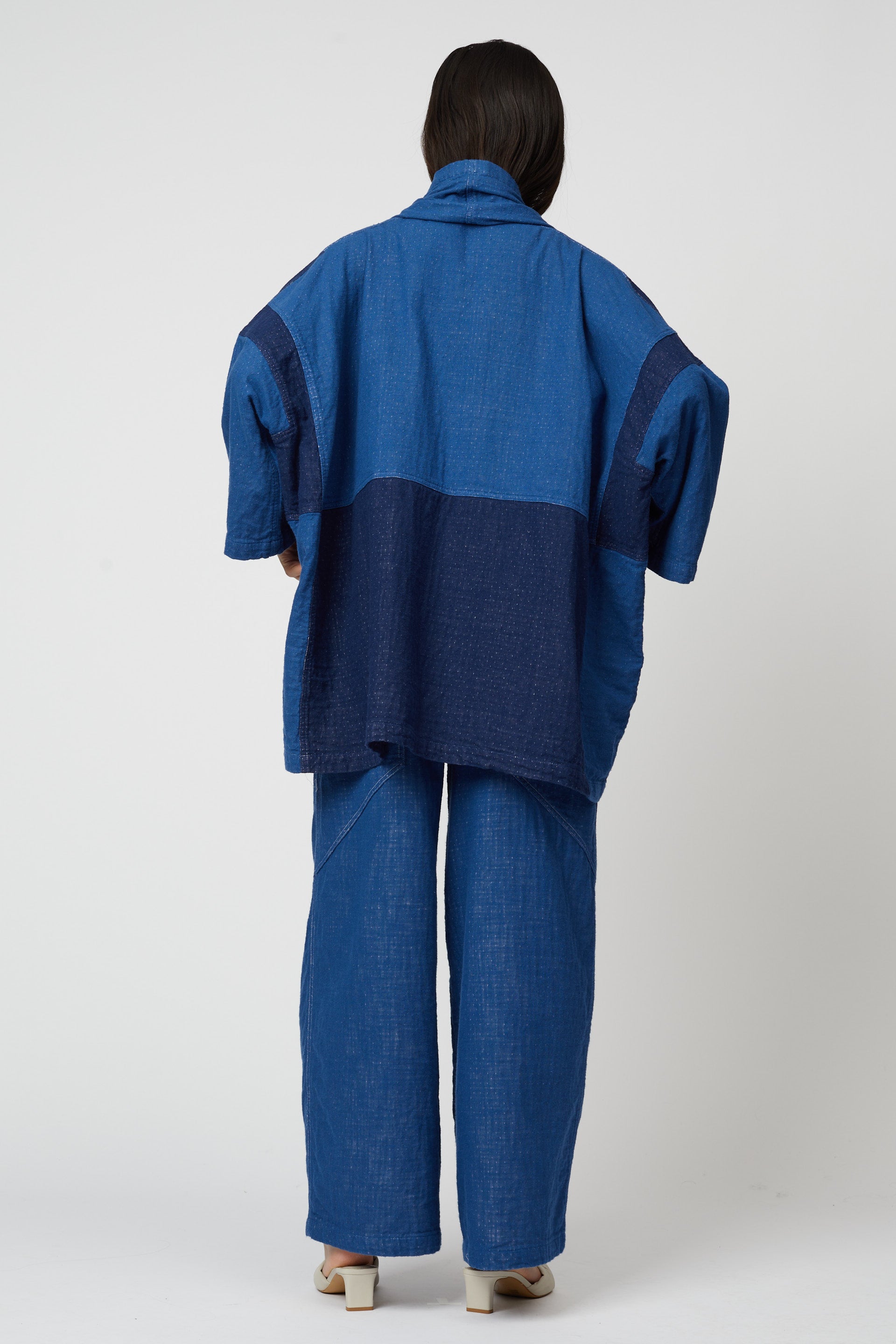 Haori Coat in Patchwork Gauze at Atelier Delphine