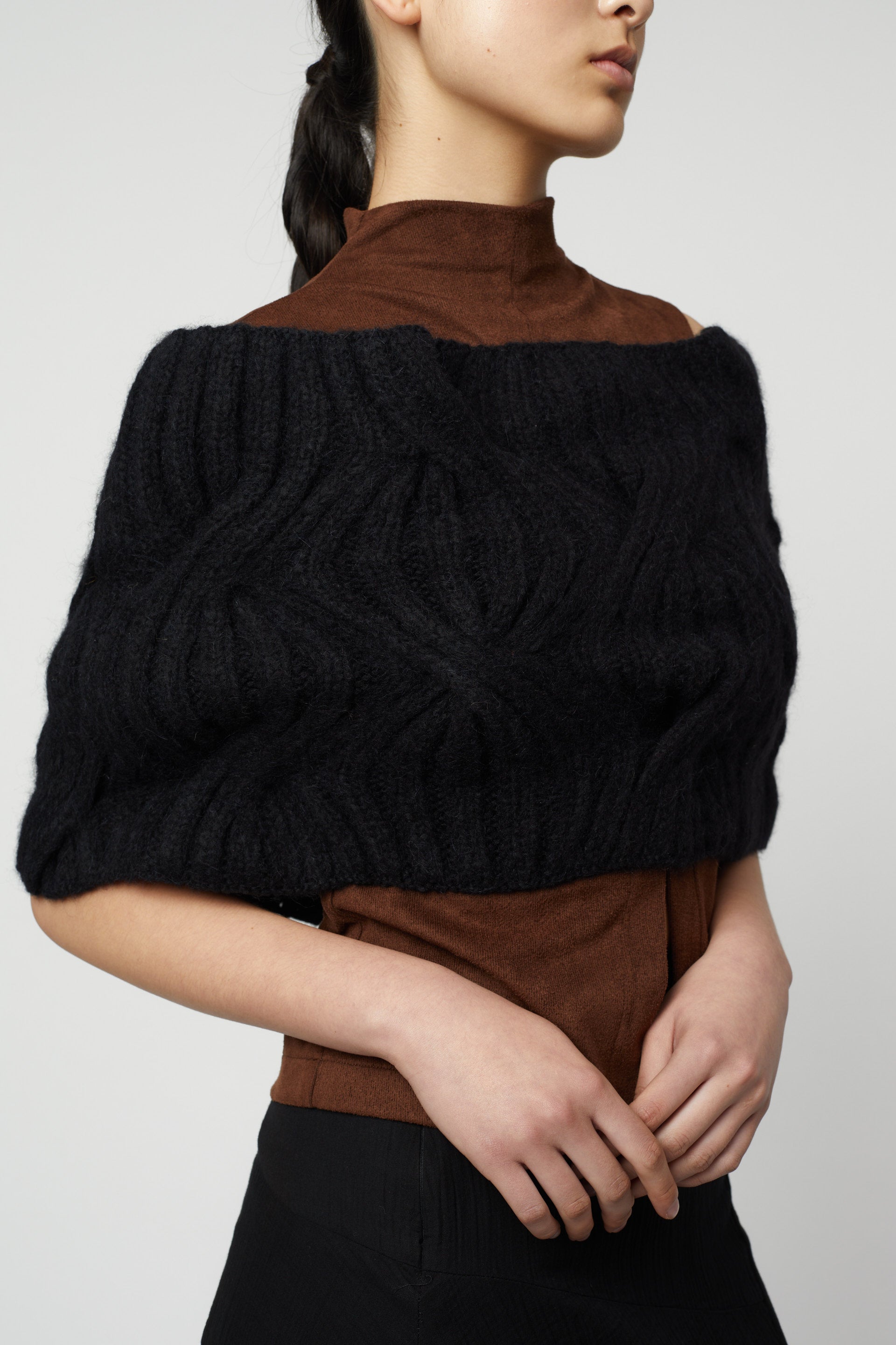Handknit Wire Cable Neck Warmer