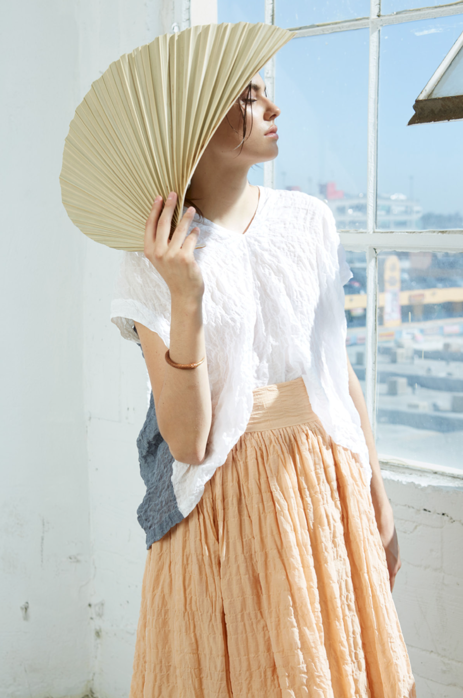 Celeste Top Dual Color in Wave Cotton