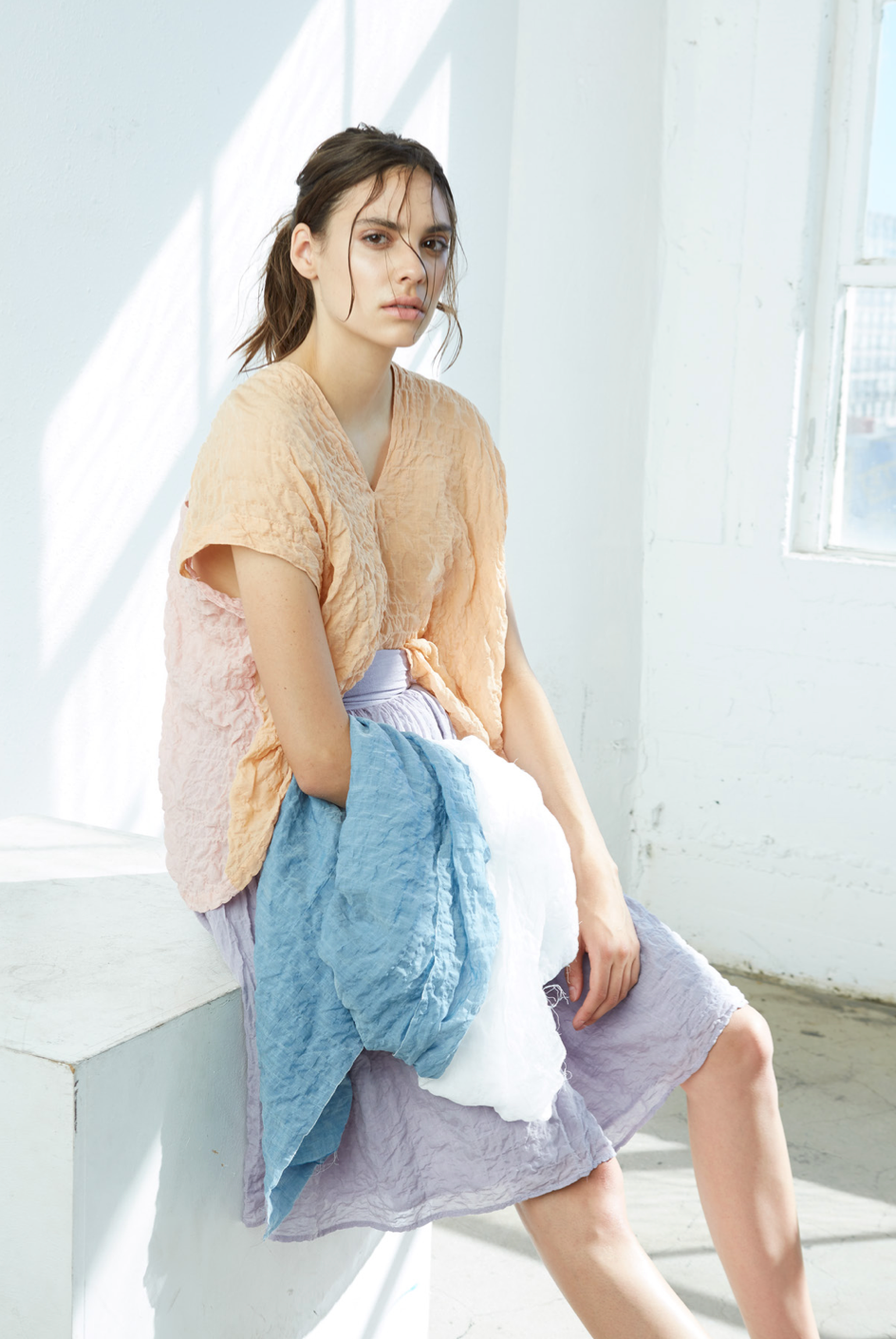 Celeste Top Dual Color in Wave Cotton