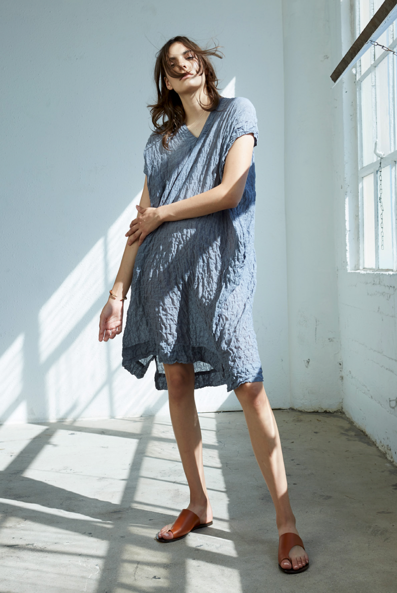 Crescent Dress in Wave Cotton
