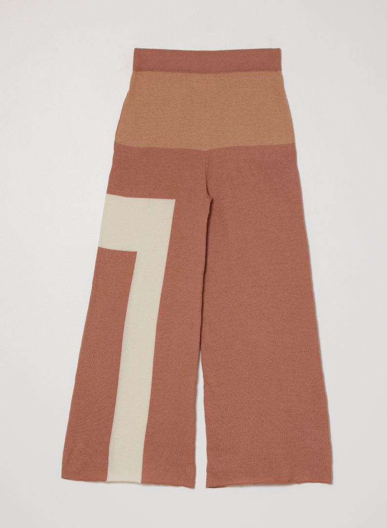 Laguna Cotton Crop Pant in Ochre and Navy