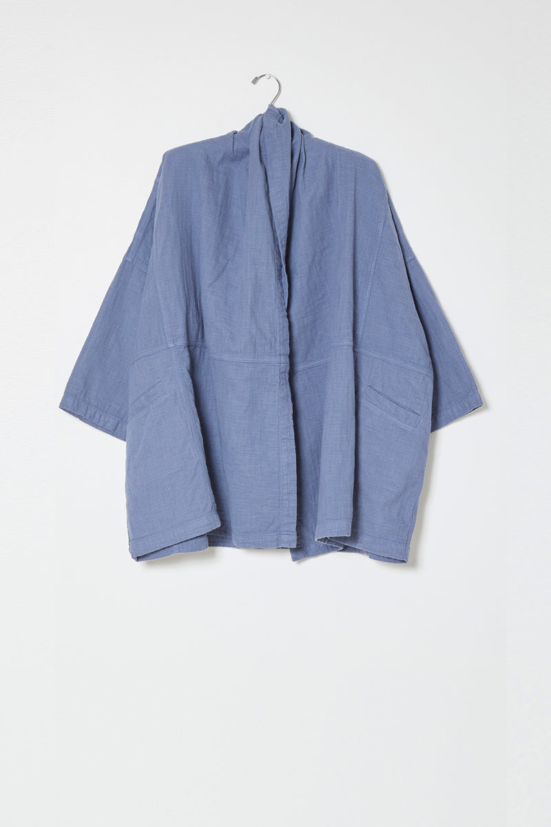 Haori Coat in Heavyweight Double Layered Cotton Gauze, Seasonal Color