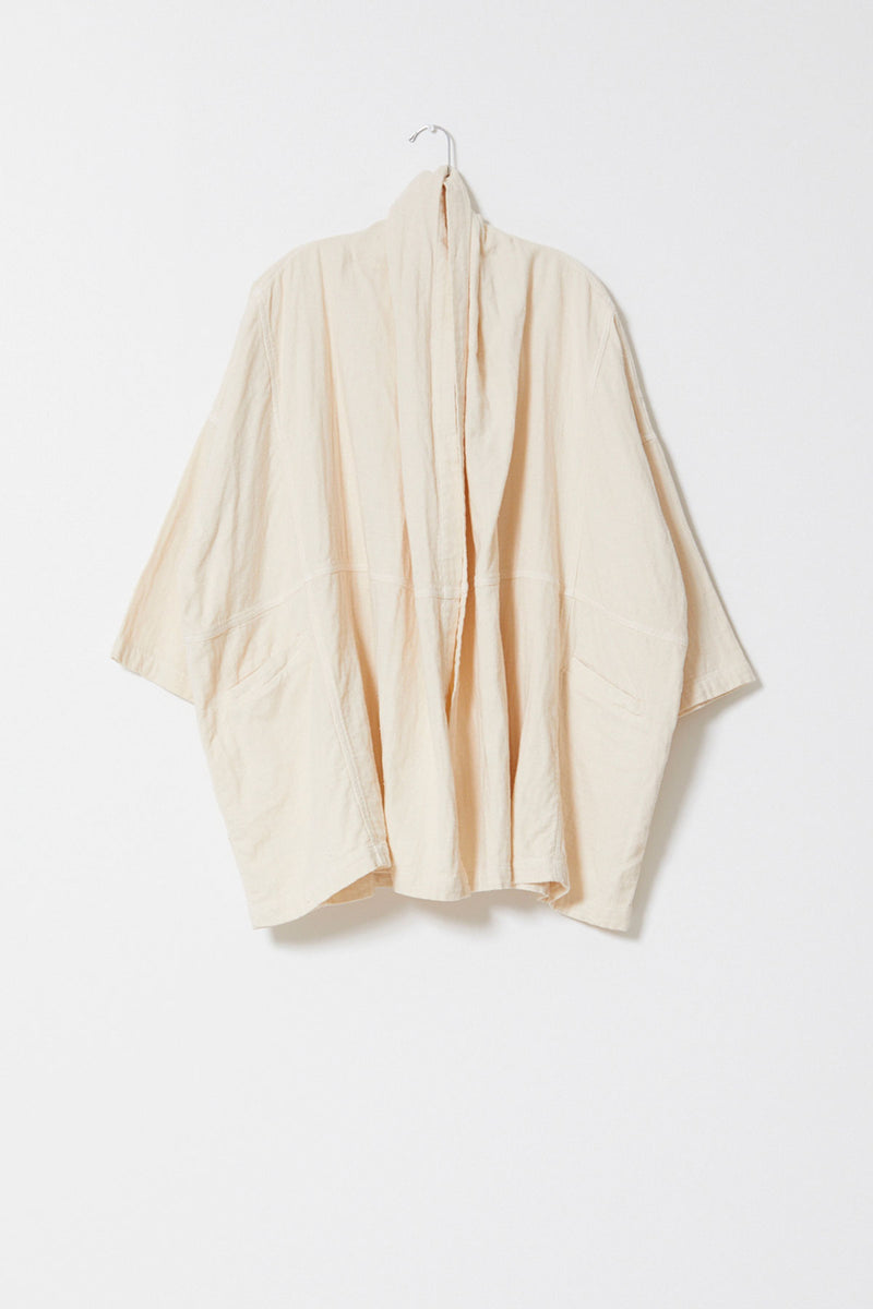 Haori Coat in Lightweight Crinkled Cotton, Core Colors