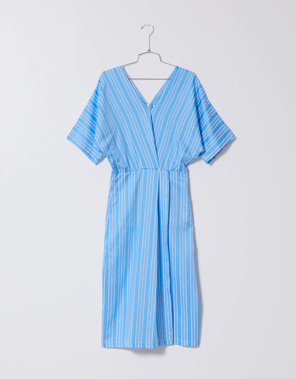 Hinata Dress in Striped Viscose Cotton