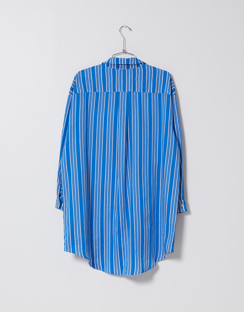 Oversized Overlay in Striped Viscose Cotton