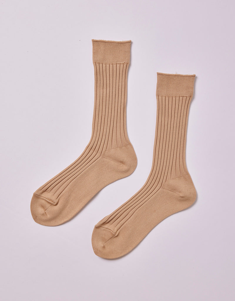 Ribbed Silky Cotton Socks