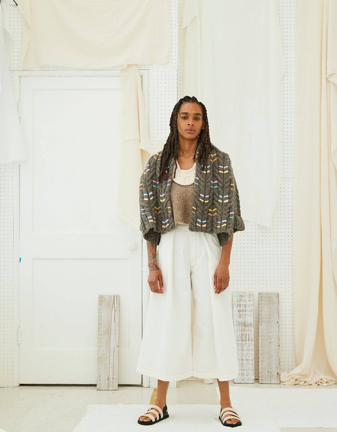 Handmade Sakura Necklace in Pima Cotton